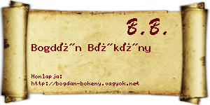 Bogdán Bökény névjegykártya